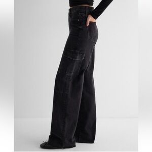 Express High Waisted Wide Leg Cargo Pants